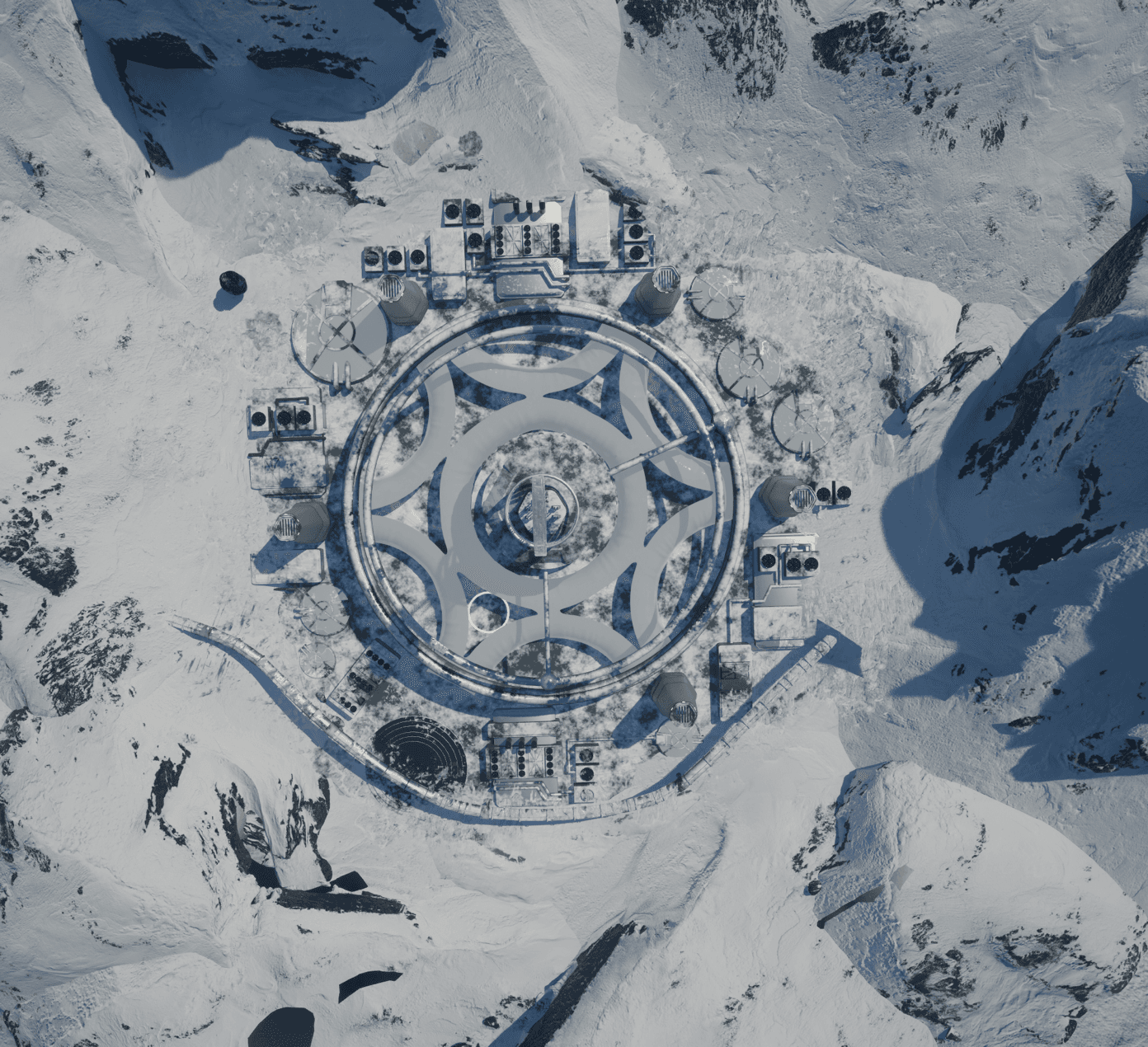 Construction of six towers with Textures